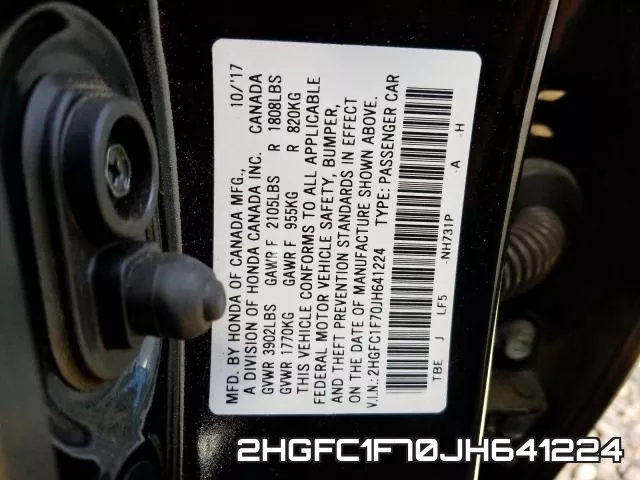 2HGFC1F70JH641224 фото 2