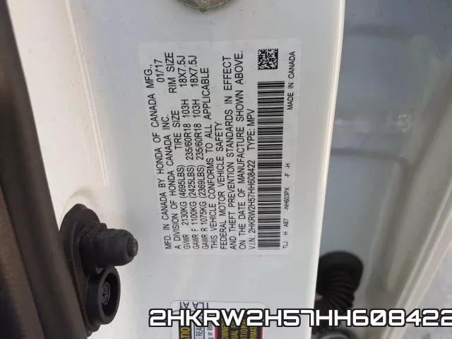 2HKRW2H57HH608422 фото 2