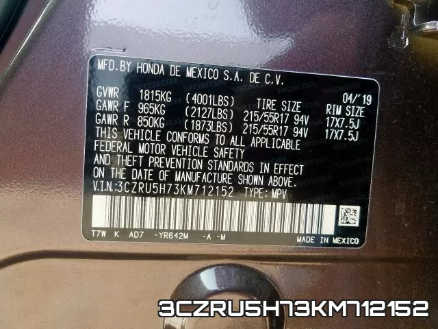 3CZRU5H73KM712152 фото 2
