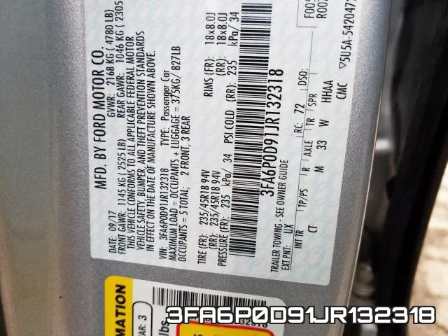 3FA6P0D91JR132318 фото 2