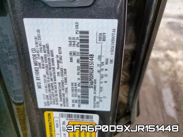 3FA6P0D9XJR151448 фото 2