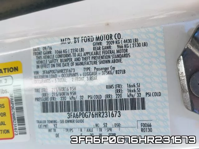 3FA6P0G76HR231673 фото 2