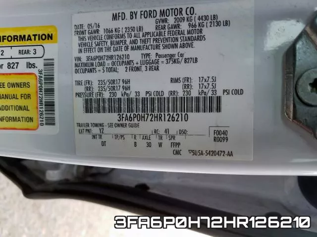 3FA6P0H72HR126210 фото 2