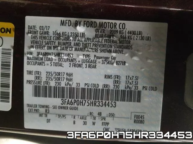 3FA6P0H75HR334453 фото 2