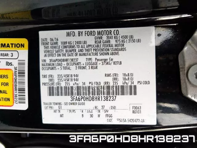3FA6P0HD8HR138237 фото 2