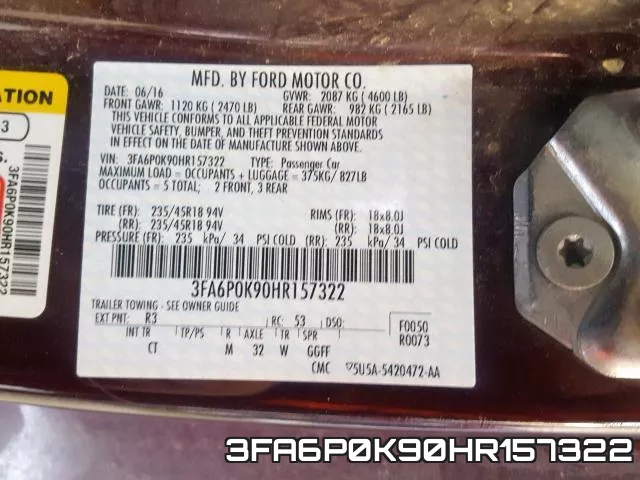3FA6P0K90HR157322 фото 2
