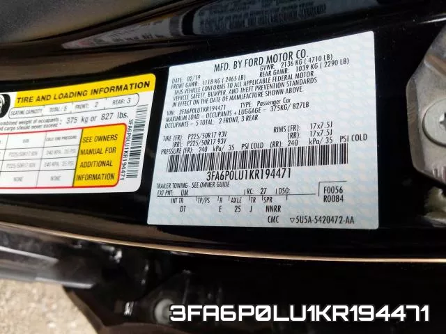 3FA6P0LU1KR194471 фото 2