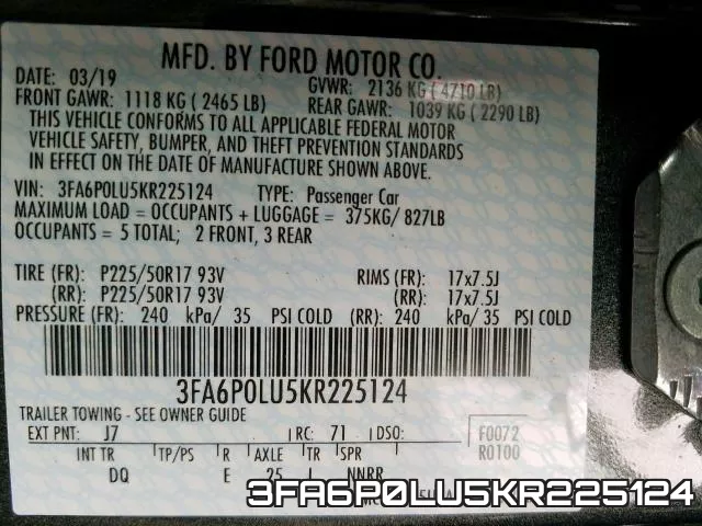 3FA6P0LU5KR225124 фото 2