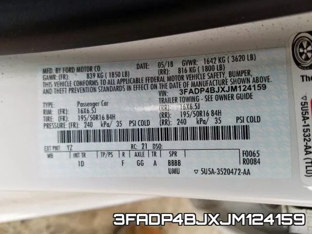 3FADP4BJXJM124159 фото 2