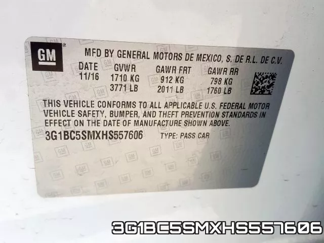 3G1BC5SMXHS557606 фото 2