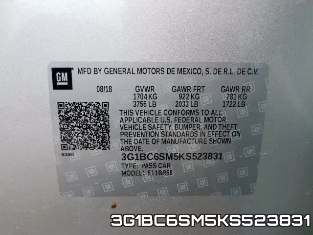 3G1BC6SM5KS523831 фото 2