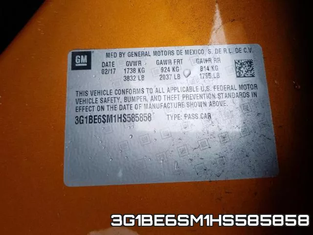 3G1BE6SM1HS585858 фото 2