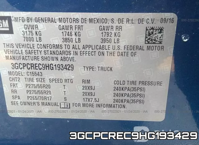 3GCPCREC9HG193429 фото 10