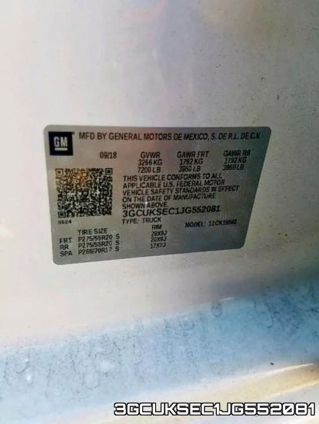 3GCUKSEC1JG552081 фото 2