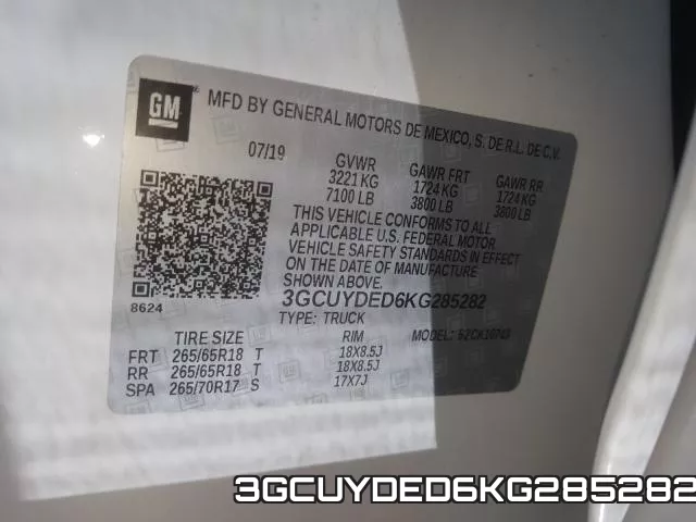 3GCUYDED6KG285282 фото 2