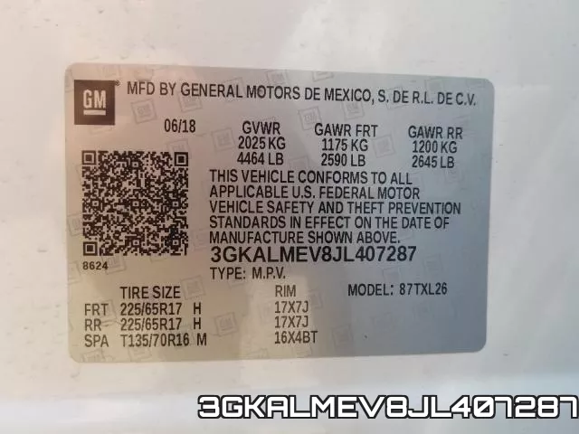 3GKALMEV8JL407287 фото 2