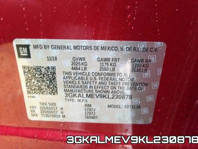 3GKALMEV9KL230878 фото 2