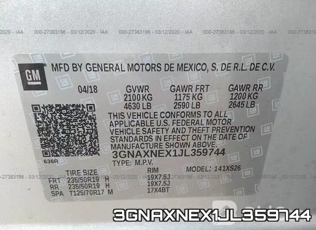 3GNAXNEX1JL359744 фото 10