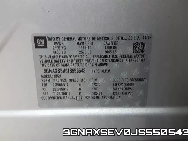 3GNAXSEV0JS550543 фото 2