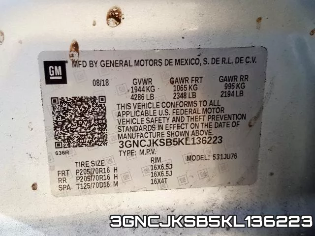 3GNCJKSB5KL136223 фото 2