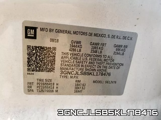 3GNCJLSB5KL178476 фото 2