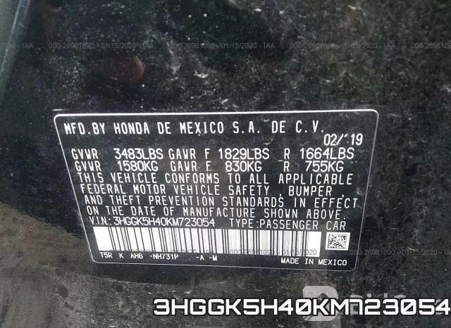 3HGGK5H40KM723054 фото 10