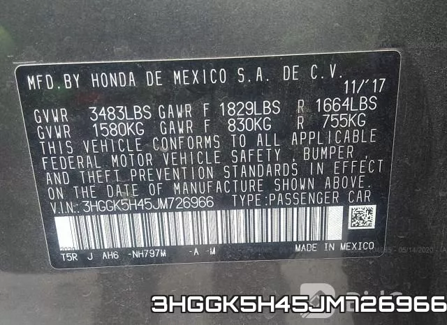 3HGGK5H45JM726966 фото 10