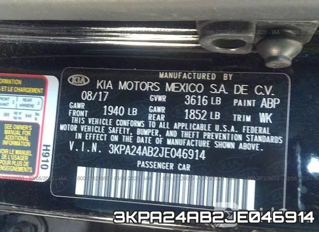 3KPA24AB2JE046914 фото 10