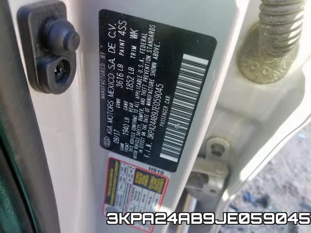 3KPA24AB9JE059045 фото 2