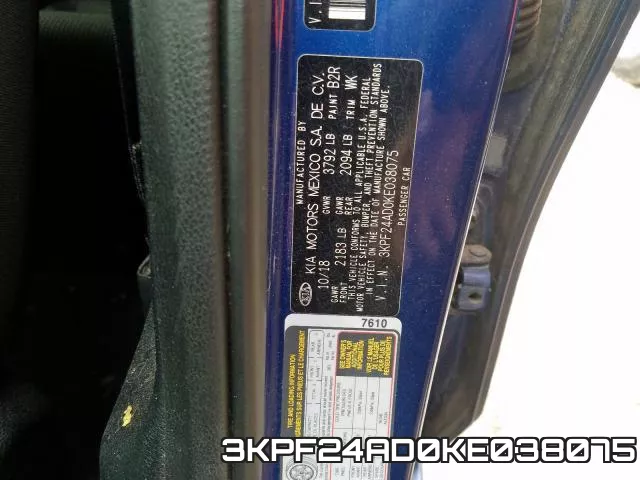 3KPF24AD0KE038075 фото 2