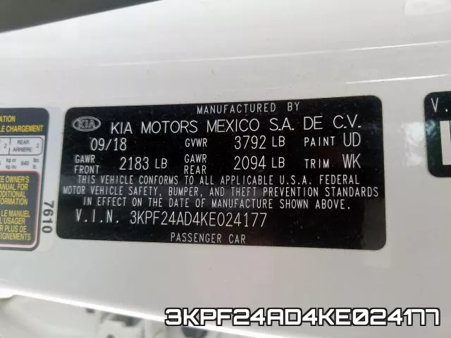 3KPF24AD4KE024177 фото 2