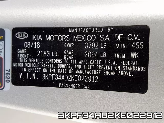 3KPF34AD2KE022912 фото 2