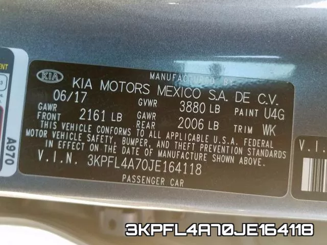 3KPFL4A70JE164118 фото 2
