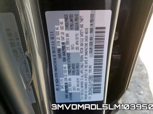 3MVDMADL5LM103950 фото 2