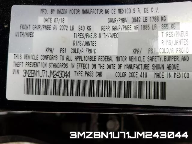 3MZBN1U71JM243044 фото 2