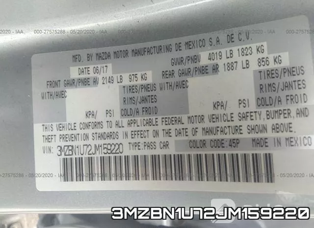 3MZBN1U72JM159220 фото 10