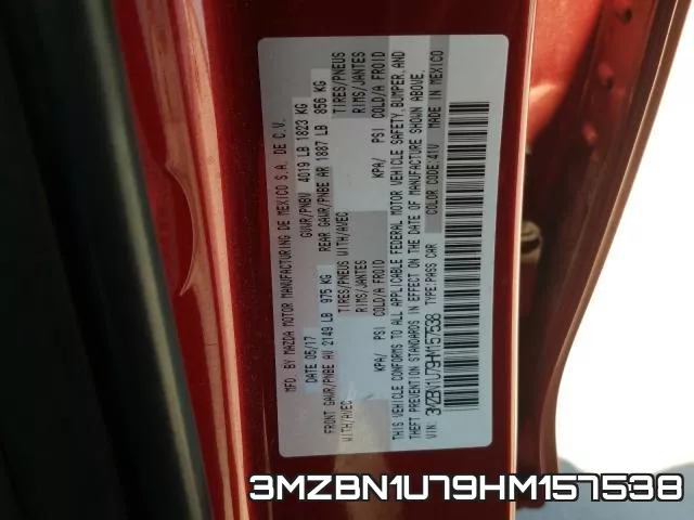 3MZBN1U79HM157538 фото 2