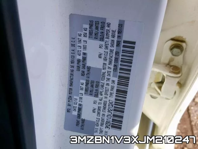 3MZBN1V3XJM210247 фото 2