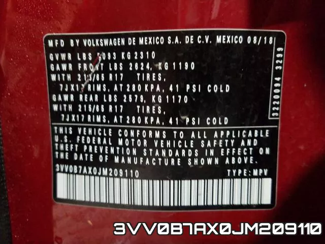 3VV0B7AX0JM209110 фото 2