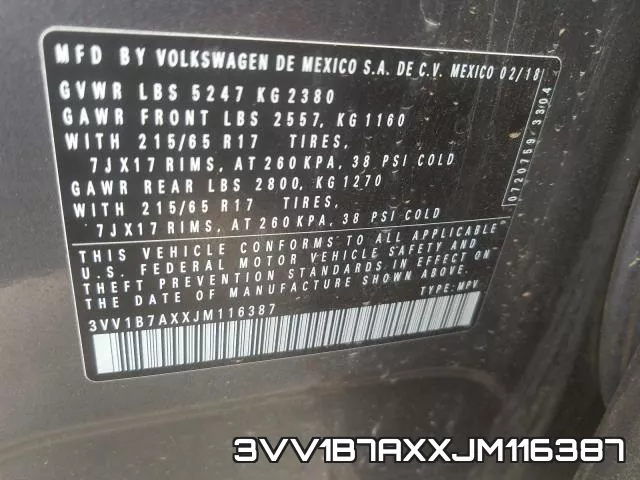 3VV1B7AXXJM116387 фото 2