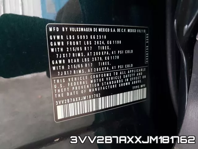 3VV2B7AXXJM181762 фото 2