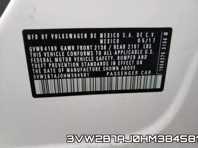 3VW2B7AJ0HM384581 фото 2