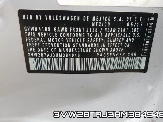 3VW2B7AJ3HM384946 фото 2