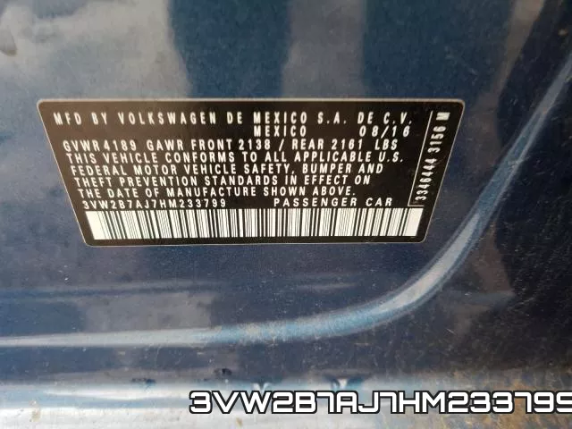 3VW2B7AJ7HM233799 фото 2