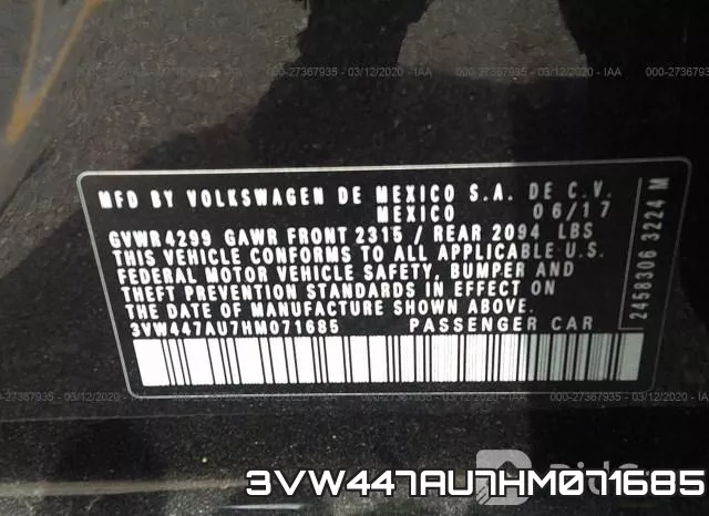 3VW447AU7HM071685 фото 10