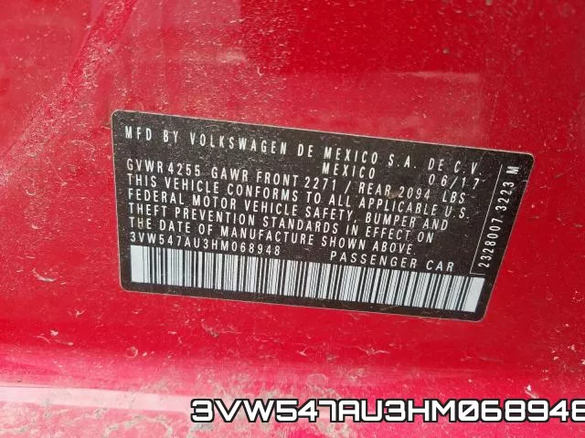3VW547AU3HM068948 фото 2