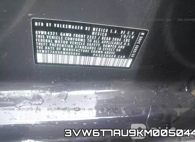 3VW6T7AU9KM005044 фото 10