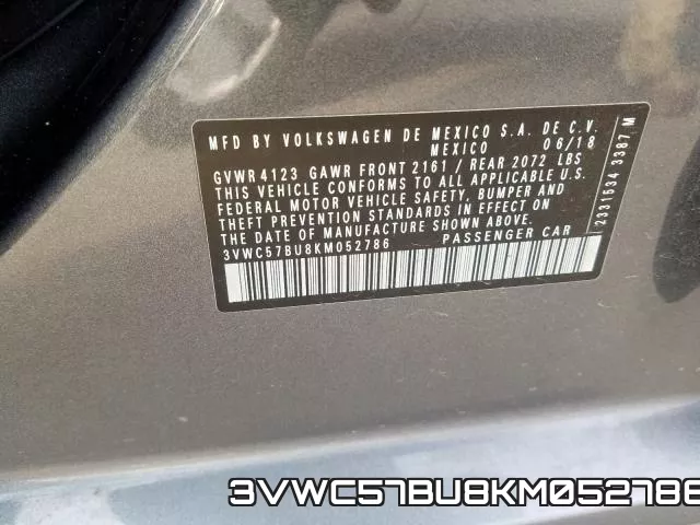 3VWC57BU8KM052786 фото 2