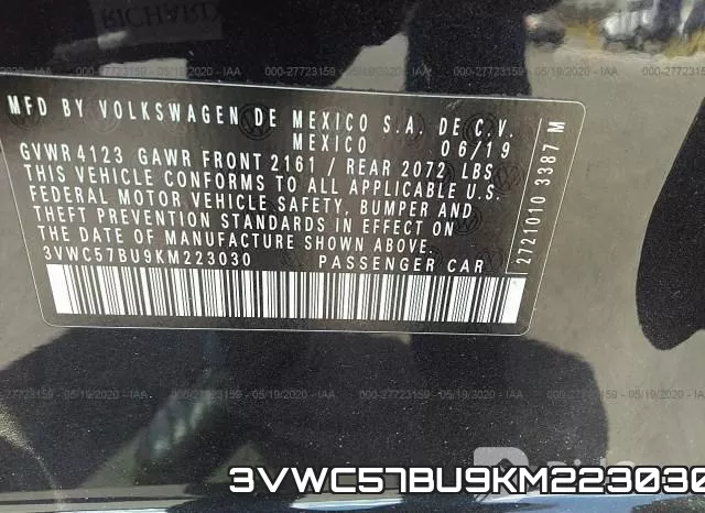 3VWC57BU9KM223030 фото 10