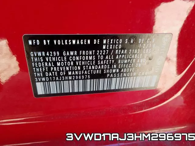 3VWD17AJ3HM296975 фото 2